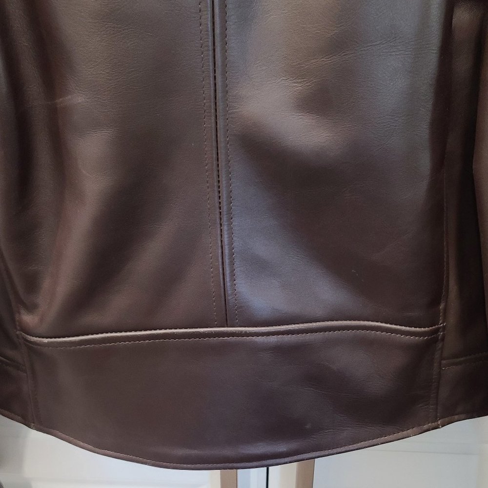 Tiger of Sweden Brown Leather Motorcycle Jacket - Picture 7 of 12